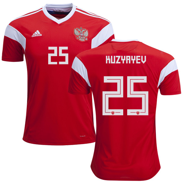 Russia #25 Kuzyayev Home Soccer Country Jersey - Click Image to Close